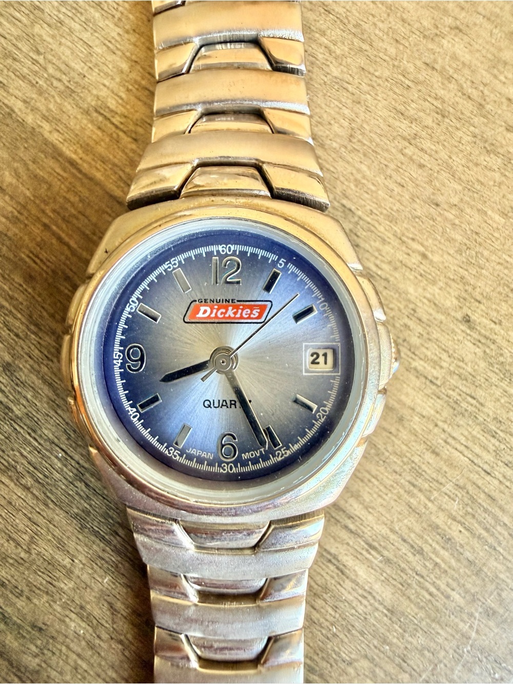 Dickies Quartz Movement Vintage Stainless Steel Watch with Blue Dial